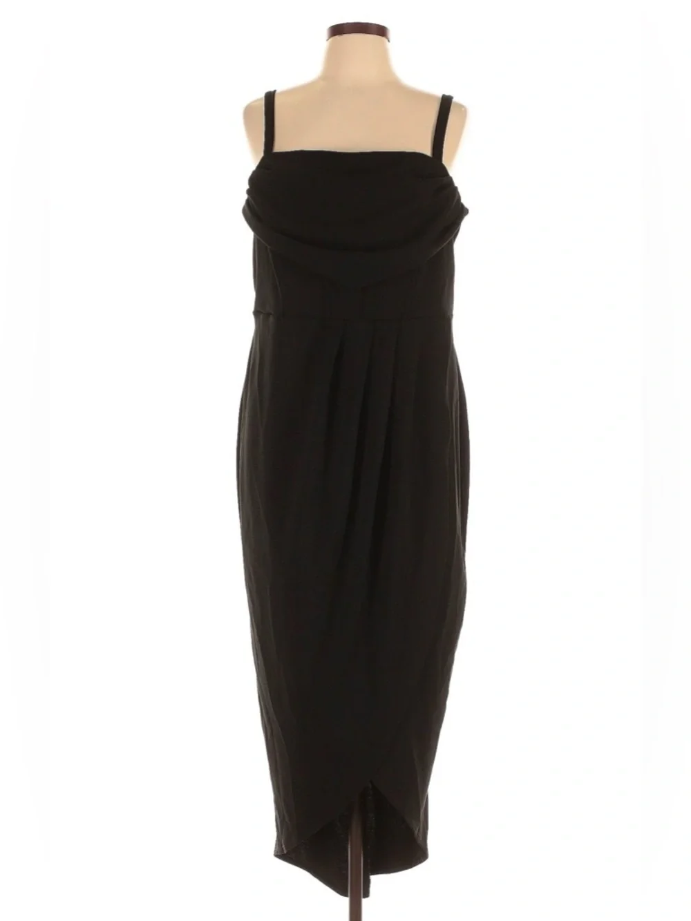 NWT Torrid Tulip Hem Bustier Deep Black Midi Dress | 12 - Picture 5 of 7